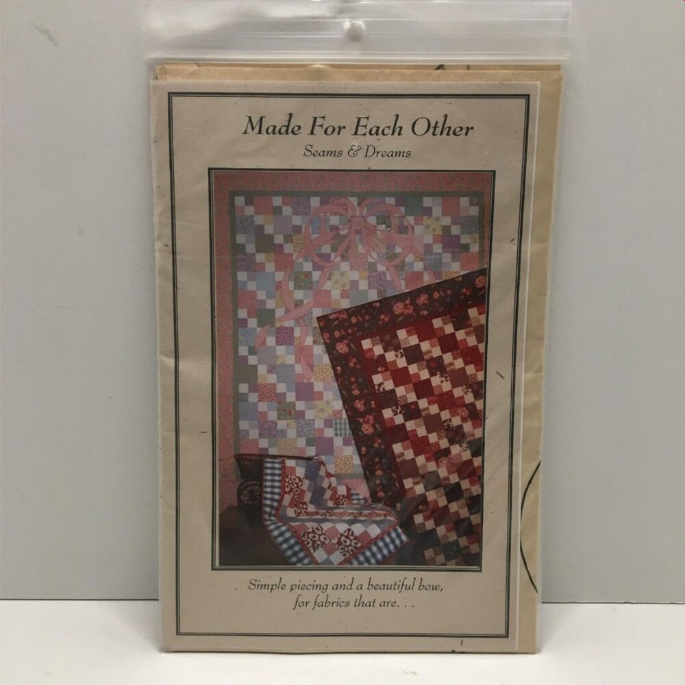 Seams And Dreams Made For Each Other SND331 Quilting Sewing Pattern Uncut 2000